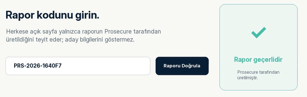 Rapor doğrulama sayfası
